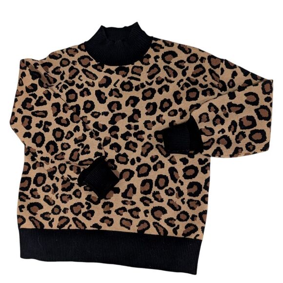 Rachel Zoe animal print knit sweater women's size‎ large - Picture 1 of 6